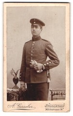 Photograph A. Gieseler, Ingolstadt, Milky Way 14, soldier in uniform with umbrella