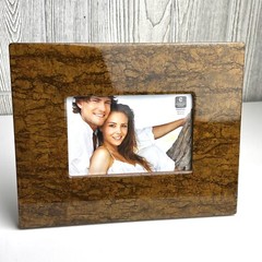 Faux Burl Wood Like Cupecoy Design Wide Picture Frame Walnut Wall/Free Standing