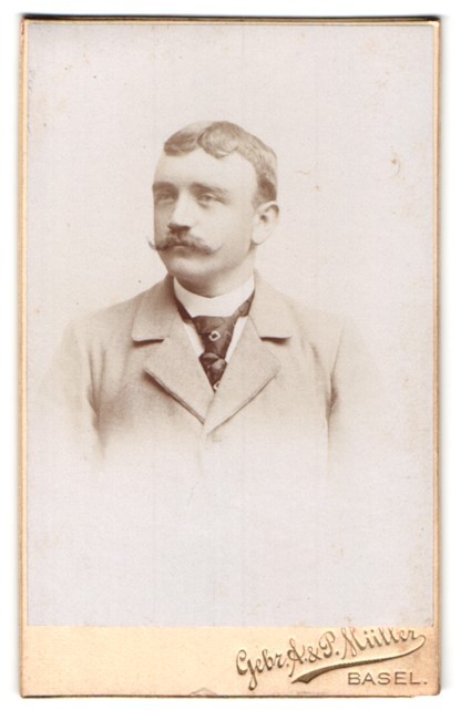 Photograph used A. & P. Müller, Basel, Steinenthorberg, portrait of a gentleman m