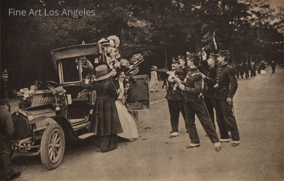 Maurice-Louis Branger – Women Receive Tribute from French Army – Photogravure