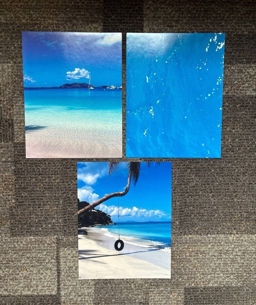 Set of 3 Scenic Nautical Tropical Beach Photographs – 11 x 14 Photo Prints