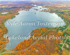 Spooner Lake, Washburn County in Spooner Wisc Overhead Air Photo. Frame Optional