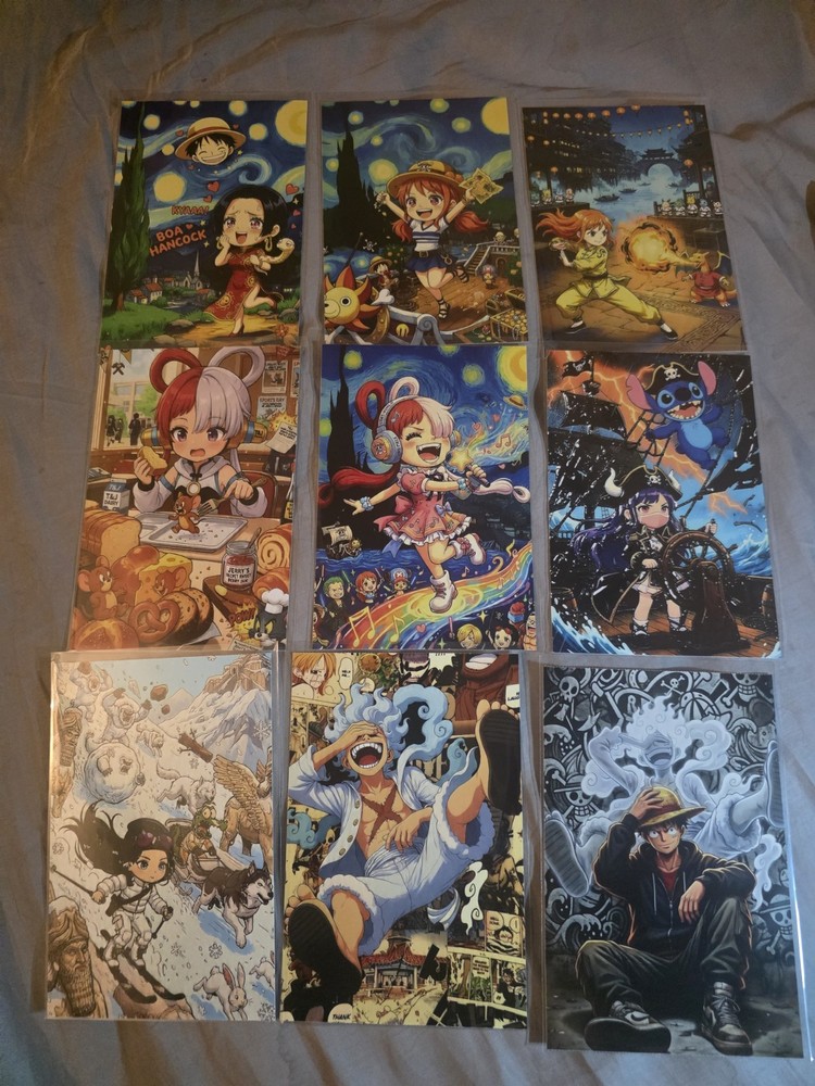 4×6 Photo Glossy Lot Of 9 One Piece Fan Art