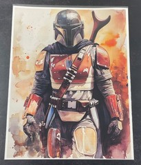 Watercolor Inspired Star Wars Collectible 8.5×11 Canvas Art – The Mandalorian