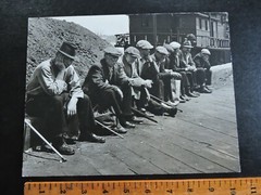 Signed 1941 8×10.5 NYC Unemployed Dockmen New York PHOTO LEAGUE Joe Schwartz