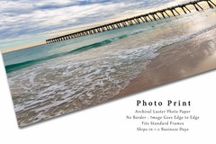 Pensacola Beach Pier Photography Print: Florida Gulf Coast Fishing Travel Photo