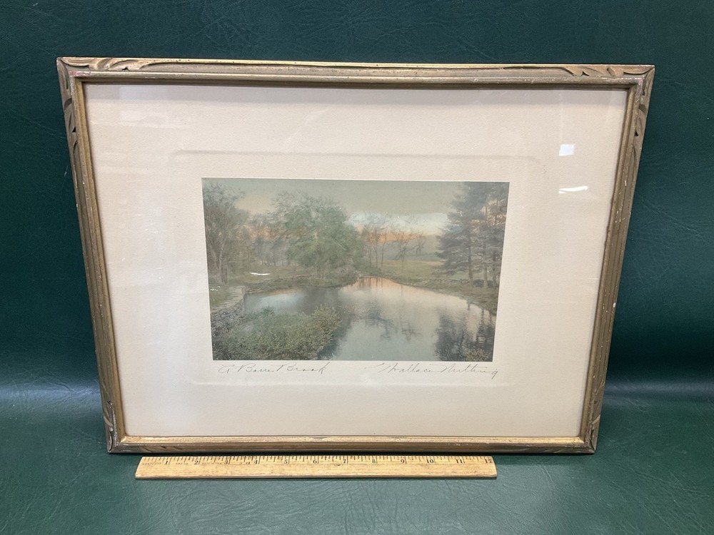 Signed Wallace Nutting “A Barre Brook” Hand Colored Photo ~ Framed