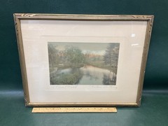 Signed Wallace Nutting “A Barre Brook” Hand Colored Photo ~ Framed