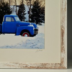 SCHELL Original Vintage Signed 1950s Chevy Pick Up Truck Landscape Photograph
