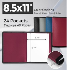 Dunwell Art Portfolio 8.5×11 Folder (Ruby), Black Mounting Paper