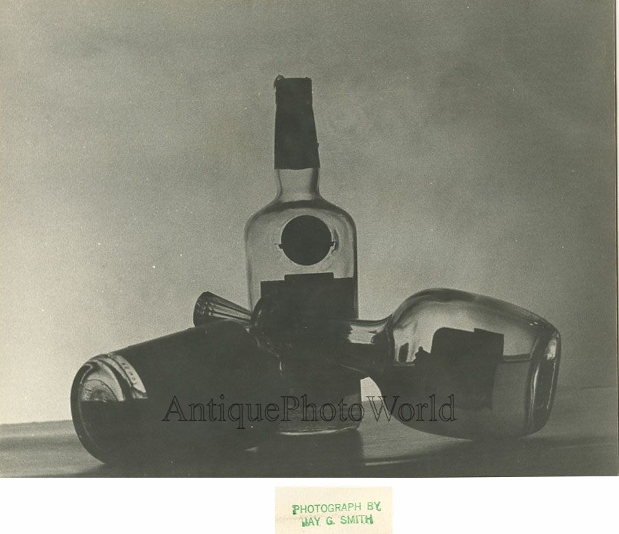 Whisky bottles still life vintage art photo