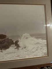 Portland Head Light With Ocean Waves Photograph Framed 17×11.5” Print 22.5X16.75