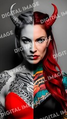 Digital Art Picture Image Photo Wallpaper Background Desktop AI – Horned Woman