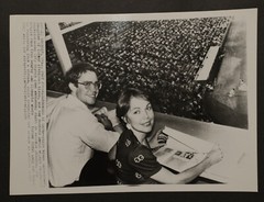 Julie Nixon Eisenhower at Angels Royals Baseball game Photograph 7×9, b/w 1976