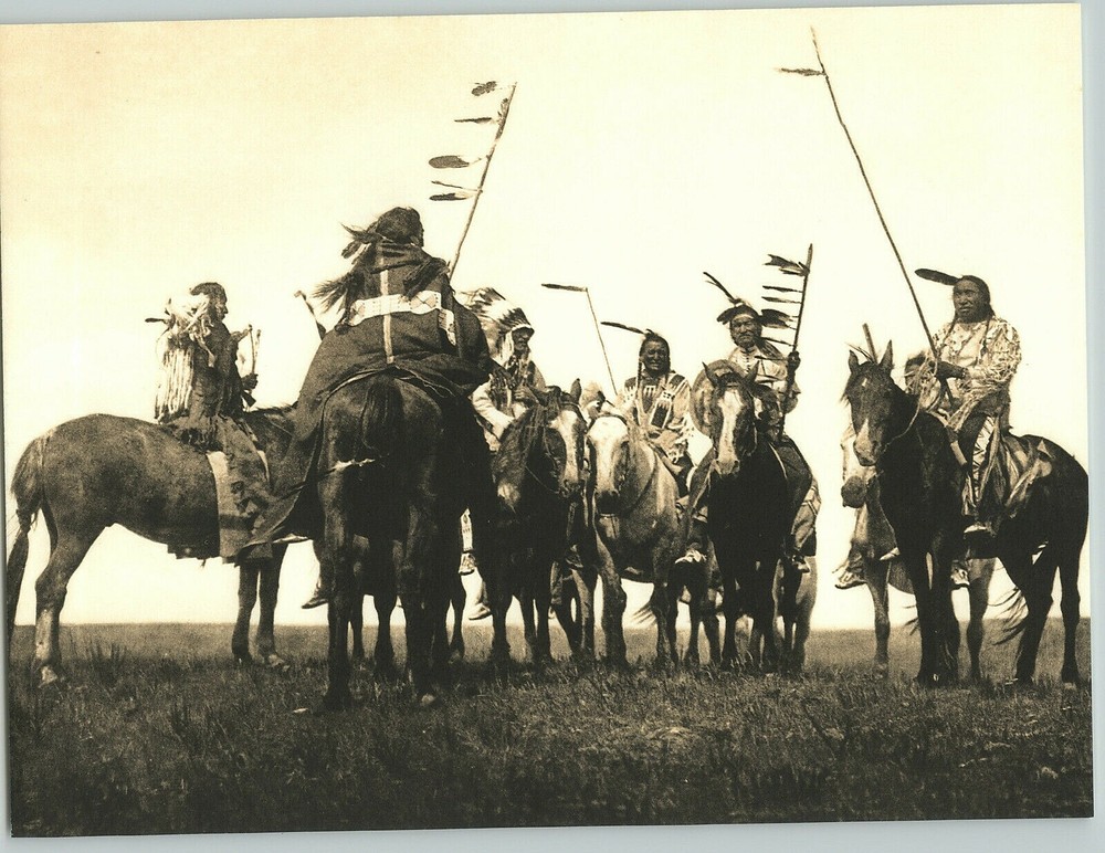 c 1900 1972 Edward Curtis American Indian Atsina Warriors Art Photo 16X20