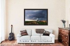 Storm Photography Print: Kansas Supercell Thunderstorm Country Scene Photo