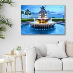 Charleston Wall Art, Pineapple Fountain – Fine Art Photo on Metal, Canvas, Paper