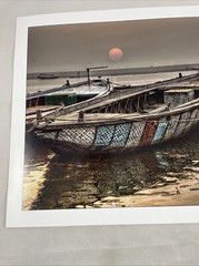 Ganges Boats Rustic Boat River Scene 16″ by 11″ Bangladeshi