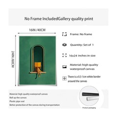 Female Literary Print Green Portrait Woman Reading Poster 16 x 24 Inch UnFram…