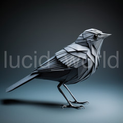 Minimalist 2 Pack Bird Origami Digital Art Modern Songbird Paper Poster Download