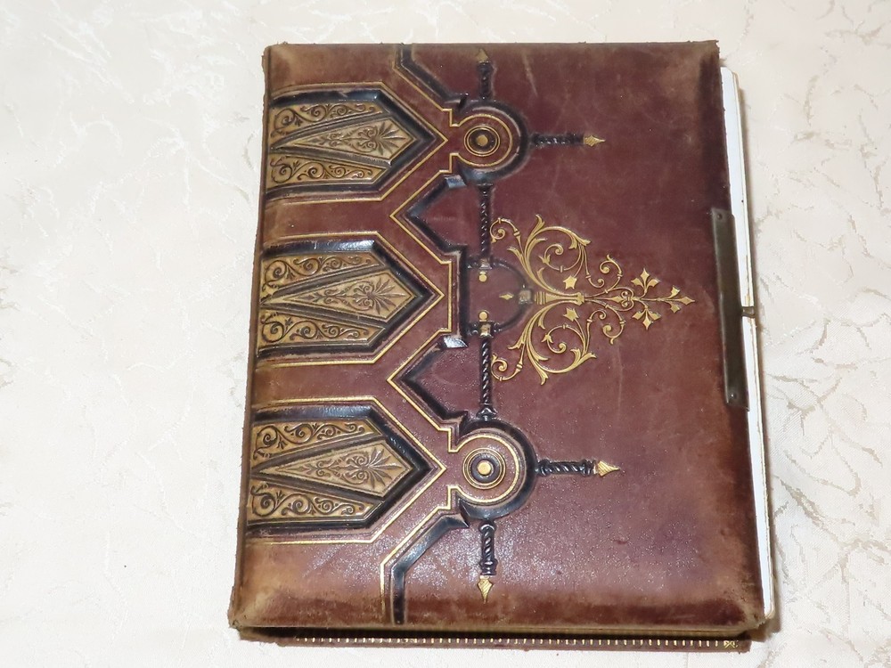 Antique Photo Album for Cabinet Cards, Family and Soldiers, c.1900