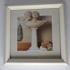 Anne Geddes Framed Picture – «Babies In Handbasin» – Framed Matted 7 X 7 Photo