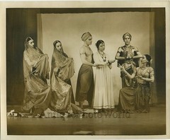 Hindu dancers in costumes antique art photo