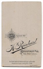 Photograph H. Reinhard, Neustadt a.H., portrait of a lady CDV/cabinet photo