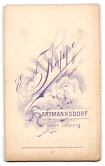 Photograph Emil Hoppe, Hartmannsdorf, Young Woman with Chair CDV / Cabinet Photo