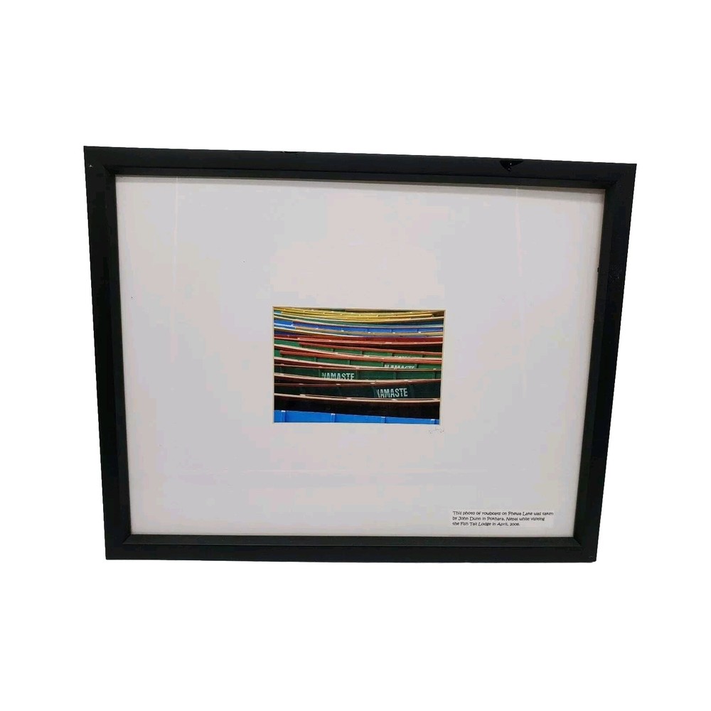 Framed Photo of Rowboats on Phewa Lake in Pokhara Nepal 2008