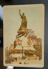 Photo CDV KAB View Paris Monument Republic Color Statue Colored Square Picture
