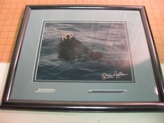 Warren Redfean Signed Photo of Sea Otter Professionally Framed 1992