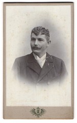 Photograph Eduard Bertel, Salzburg, gentleman with curls and moustache