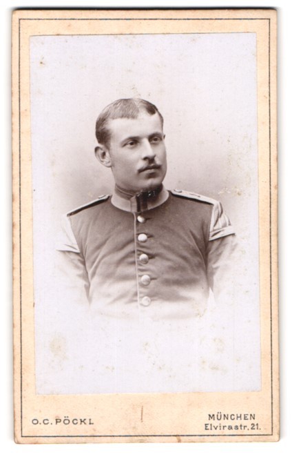 Photography O. C. Pöckl, Munich, Elvirastraße 21, portrait musician Uffz. in plain