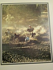 Don Schimmel Photo Signed & Numbered, Cowboys Roundup of Horses GET EM