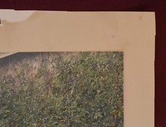 Vintage Colorized Photograph Print of Two Women Walking in a Garden