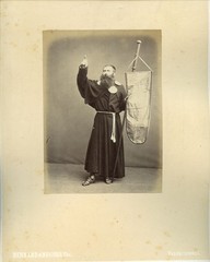 Man in monk costume antique albumen art photo France Bernard and Nugues