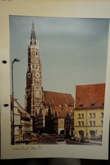 Photo View 1981 Landshut Bavaria Church Car Building Color Advertising Sign Vehicle