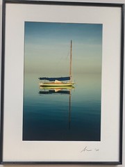 Photograph on Arches Paper of Colorful Boat. Pencil Signed