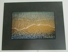 Signed Water Waves sand Photo on Dura Plaq by Doug Blunt 8×10 (A19)