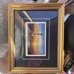 First Light Lighthouse Sunrise Seascape Birds Color Photo Matted & Framed
