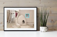 Adobe House with the Turquoise Window – Home Decor, Wall Art Photography