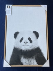 Simon Te Black And White Framed Animal Collection. Wood Frame, 3 Pack