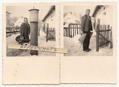 Photograph Water Fetching Winter Historic Farmers 1930s Vintage Snapshort