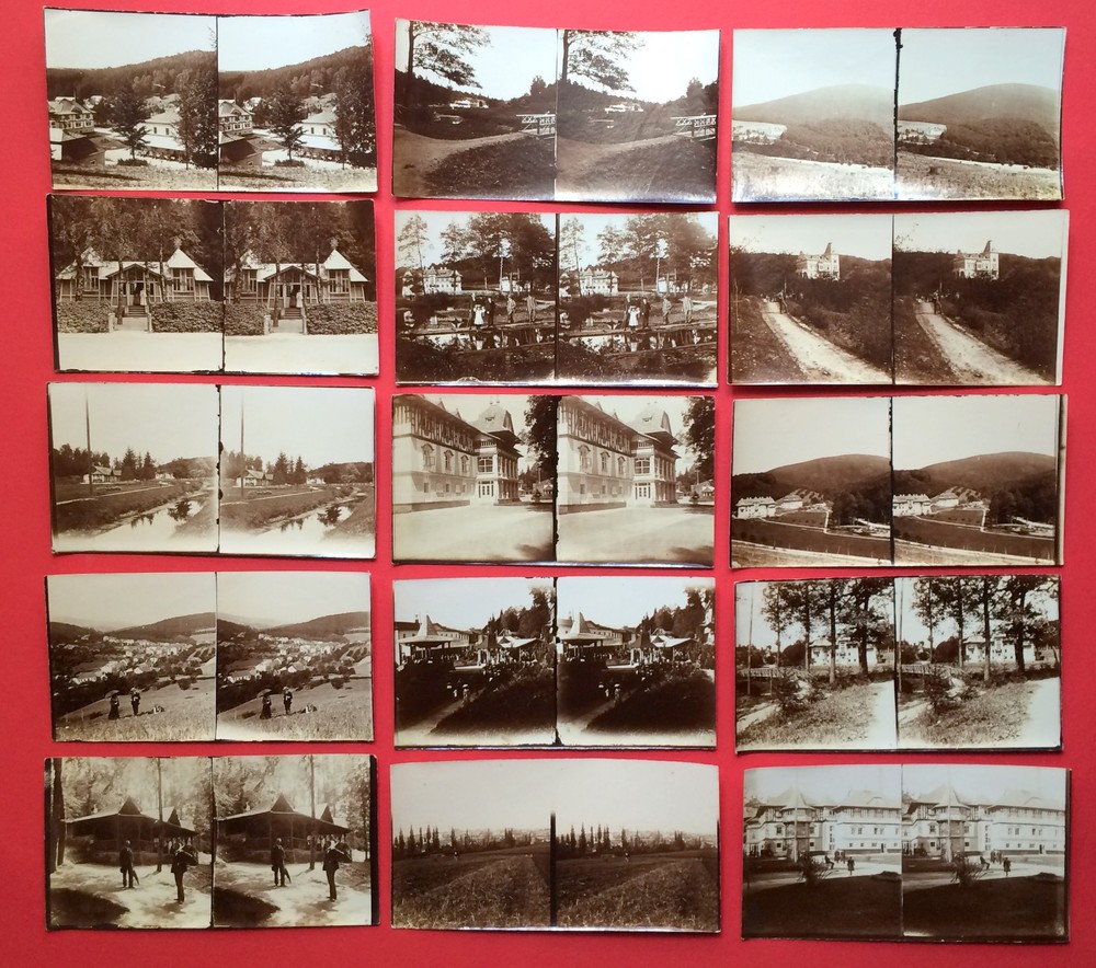 15 Vintage Stereo Photo Circa 1910 Various Views Houses Landscapes (F14835
