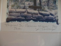 Original Silk-Screened Photo of San Geronimo Mission Taos by Judy McCullough