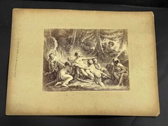 Curiosa Albumen Photograph Engraving François Boucher A. Calavas Paris 1875