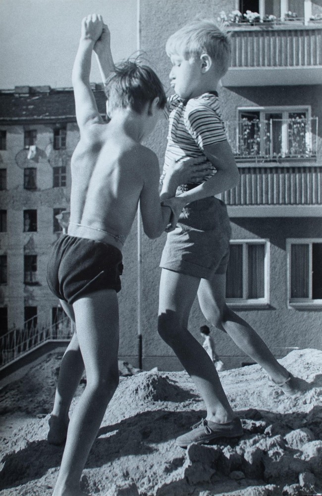 Herbert Kirchener Child Portrait Playing Children Berlin B/W Photography 1959