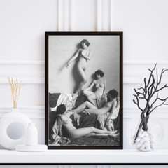 18″x24″ 1900’s Four Nude Woman B&W Rendition Top Quality Photo Art Print