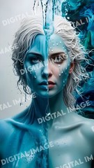 Digital Art Picture Image Photo Wallpaper Background AI – Woman of Water and Ice